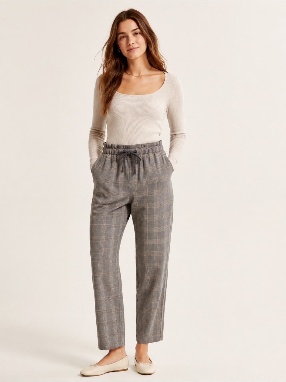 Abercrombie & Fitch Plaid Paperbag Waist Pants XS